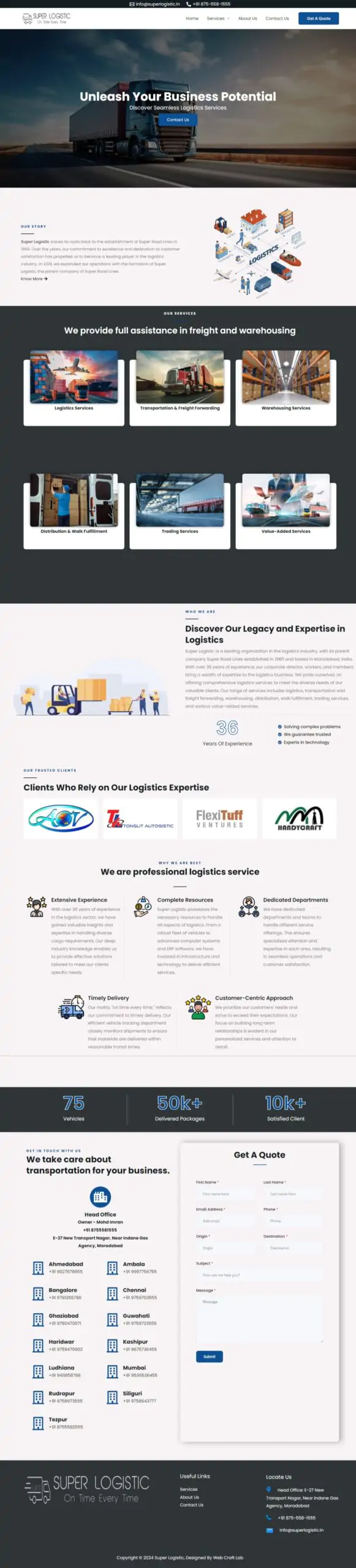 Logistics Company Website